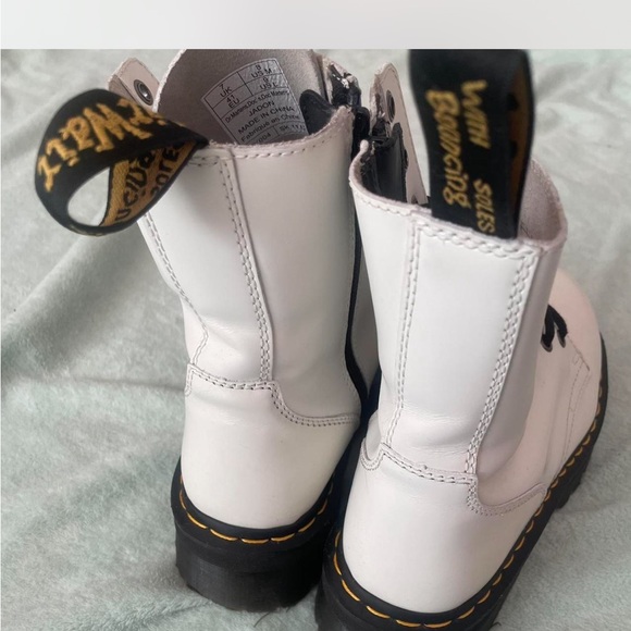 Dr. Martens Black and White Combat Boots with Air-Cushioned Sole - Picture 5 of 6